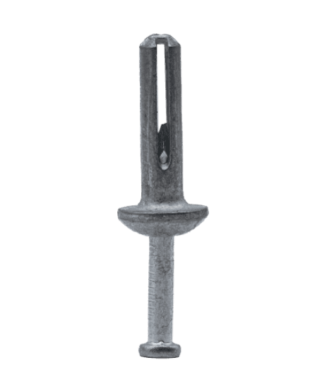Hammer Drive nail-in anchors for use in concrete, block, brick, or stone. The body is formed from corrosion-resistant Zamac alloy with a zinc plated carbon steel drive screw. This size is 1/4 x 2 in. and has a minimum embedment depth of 1-3/8 in. Designed as a removable anchor with a Phillips head drive pin.