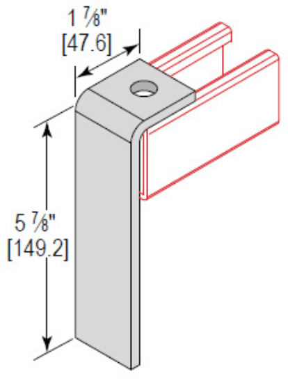 Minerallac Company CA1H587EG - A 1 hole corner angle with a 5-7/8 in size. It is zinc plated. The sheet identifies it as catalog number CA1H587EG.