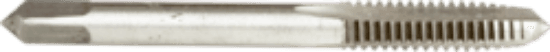 A hand tap for threading applications, specified as a 5/16-18 plug style tap. It is made of carbon steel with a plain finish. The tap measures 2-23/32" long and has a 1-1/8" thread length. It has coarse 18 threads per inch and 4 flutes.