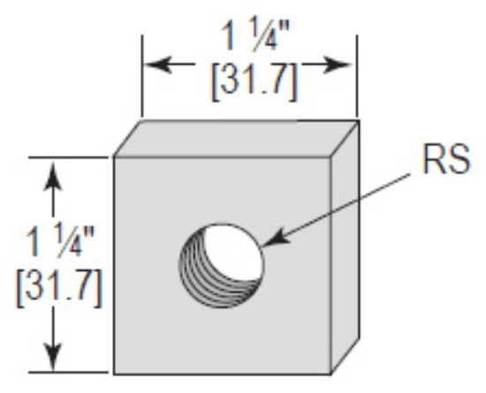 Minerallac Company CIN87EG - Concrete insert nut sized 7/8. The sheet identifies it as CIN87EG. No material, finish, or dimensional details beyond the 7/8 size are printed on the sheet.