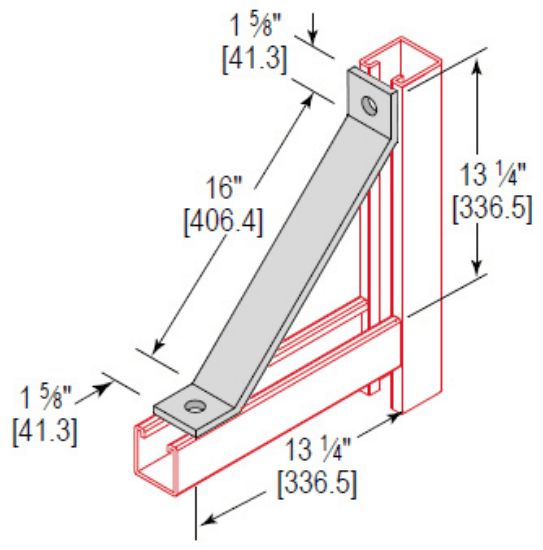 Minerallac Company AB16EG - This is a 16 inch angle brace. It is zinc plated. The sheet identifies it as catalog number AB16EG.