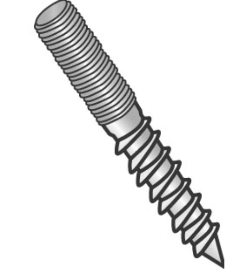 Minerallac Company 66232 - A standard hanger bolt intended to be inserted into a pre-drilled pilot hole. It is made of steel with a zinc plated finish. The bolt is 2.000 inches long and sized 5/16 inch x 2 inch, with a 0.312 inch diameter.