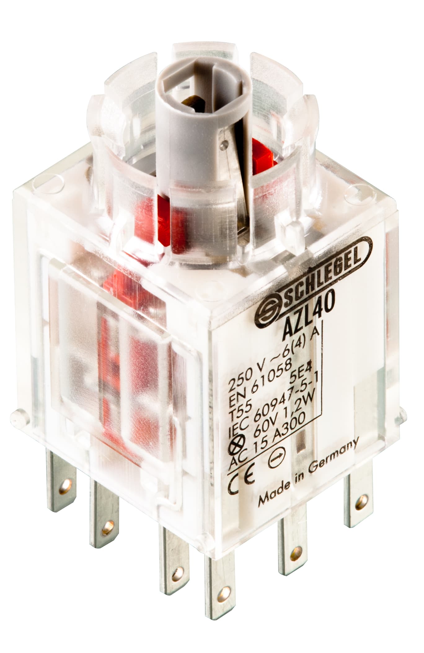 Schlegel Elektrokontakt AZL4O - Switching Function: Momentary Travel: 3 / 6 mmContact Type: Faston Terminal 2.8 x 0.8 mm Contact Equipment: 4 x NCContact Material: AgNi Protection Class: II (protective insulation)Illumination: Yes Lambholder: T55K Labeling Option: No