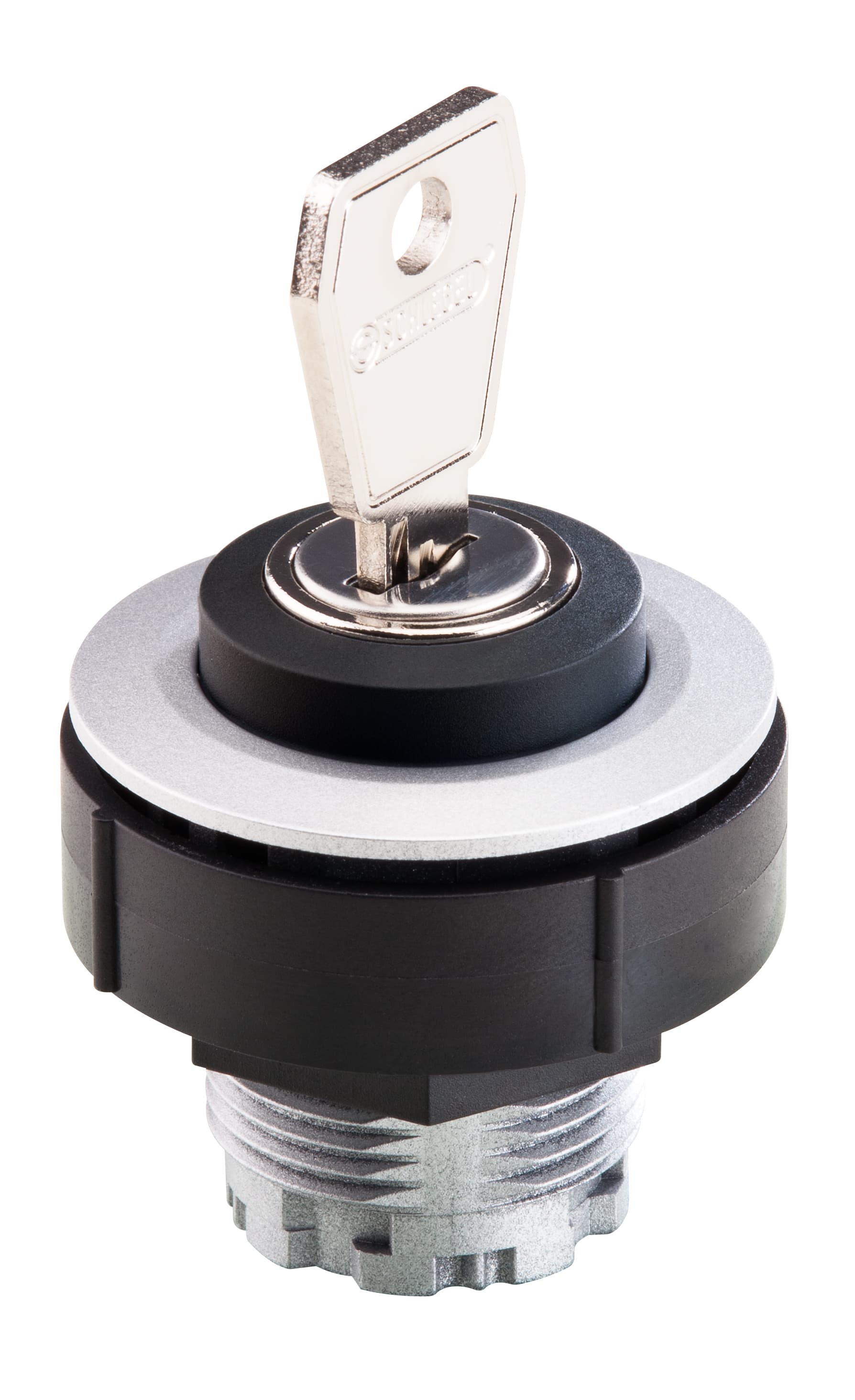 Schlegel Elektrokontakt KRJMSSA17E - Switching Function: Maintained Direction-Angle: 1 x 90� DegreesPanel Cutout: � 30.5 mm Shape: RoundIllumination: No Labeling Option: NoBezel Color: Silver