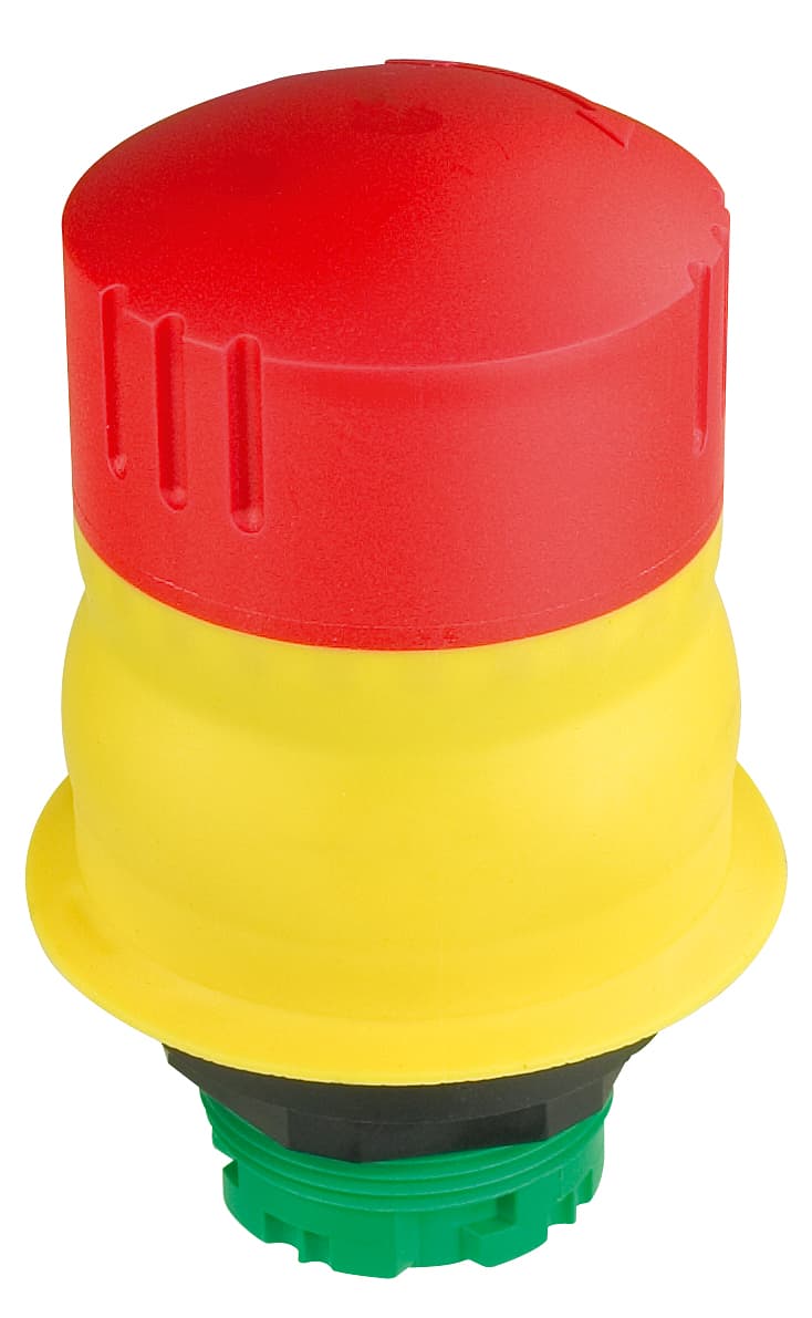 Schlegel Elektrokontakt QRUVP - Switching Function: Maintained Release: twist right or leftPanel Cutout: � 22.3 mmBezel Color: Yellow Color Actuator: RedIllumination: No Labeling Option: No