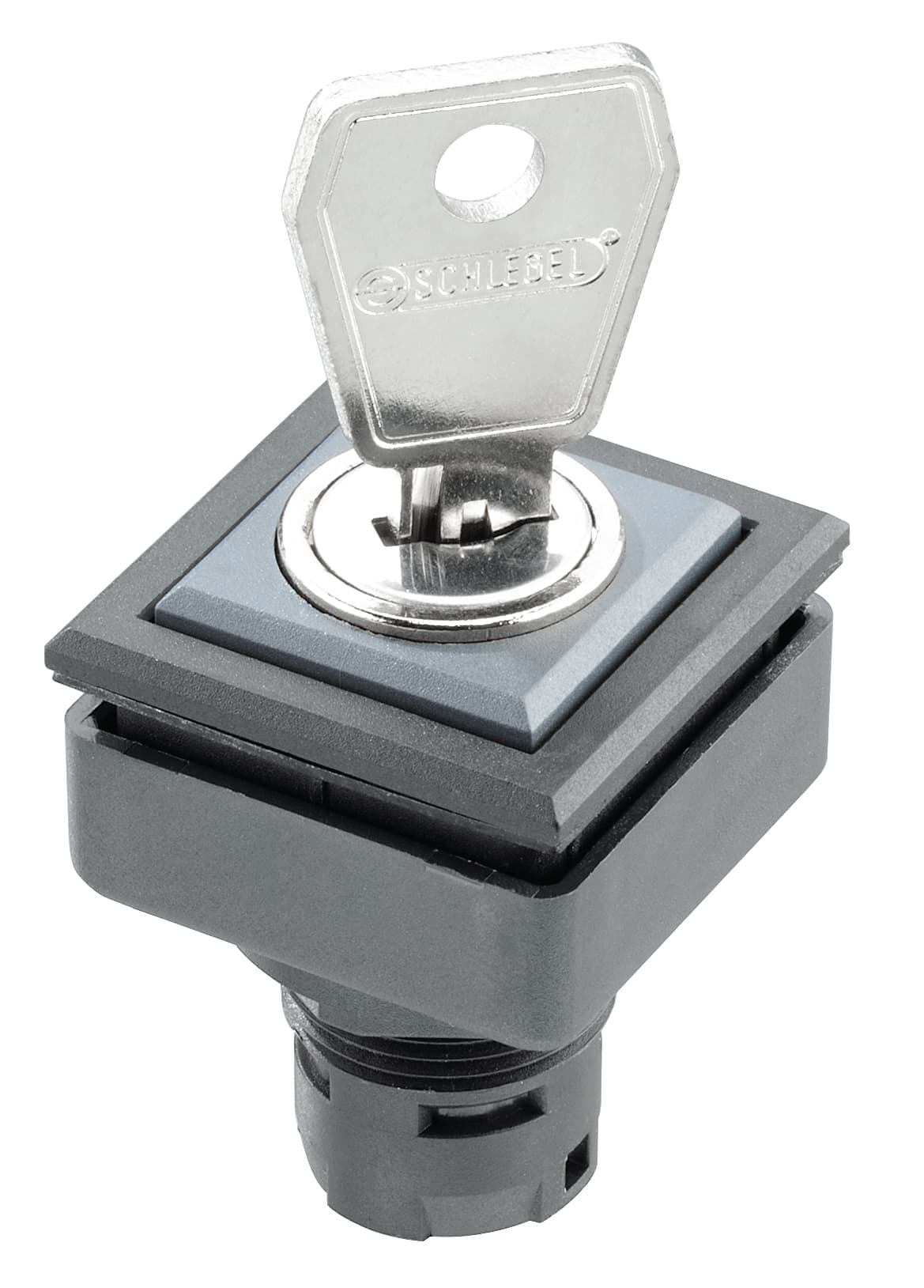 Schlegel Elektrokontakt QXJSSA14E - Switching Function: Maintained Direction-Angle: 1 x 90� DegreesPanel Cutout: 24 x 24 mm Shape: SquareIllumination: No Labeling Option: NoBezel Color: Black