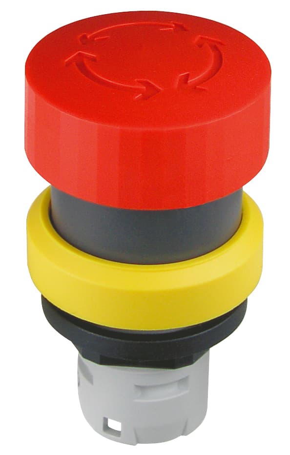 Schlegel Elektrokontakt RKUVGB - Travel: 3 mm Release: twist right or leftPanel Cutout: � 16.2 mmBezel Color: Yellow Color Actuator: RedIllumination: No Labeling Option: No