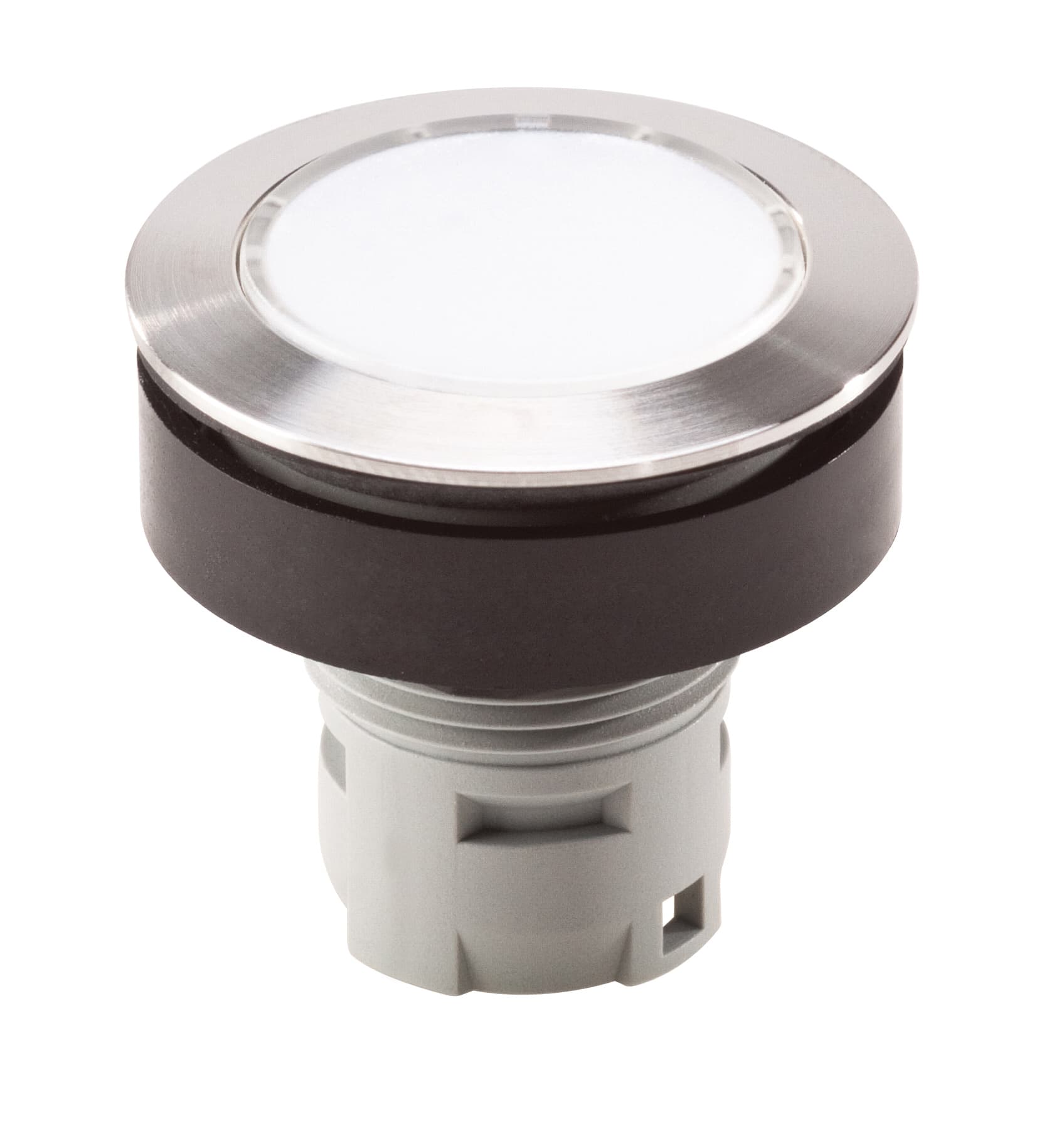 Travel: 3 mmPanel Cutout: � 22.3 mm Shape: RoundBezel Color: Stainless Steel PolishedIllumination: yes Labeling Option: yes