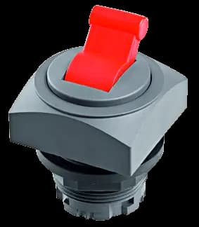 Schlegel Elektrokontakt QRK_RWS - Switching Function: MomentaryPanel Cutout: � 22.3 mmColor Actuator: Red Shape: SquareBezel Color: Charcoal Color Front Ring: White