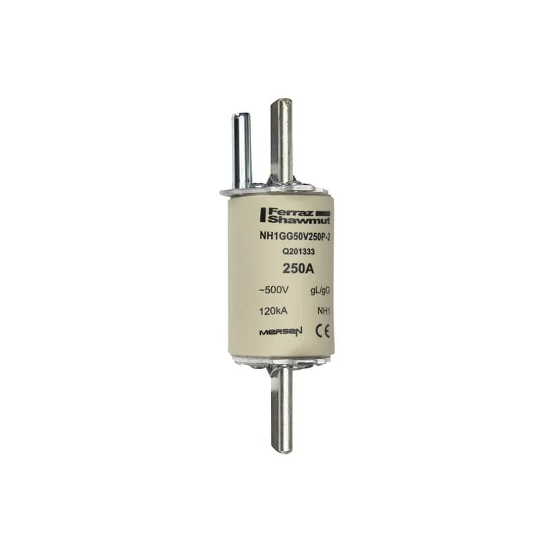 Mersen Q201333 - DIN NH Standard fuse-link gG Size NH1 500VAC 250A live tags Striker Body width 44.60 mm