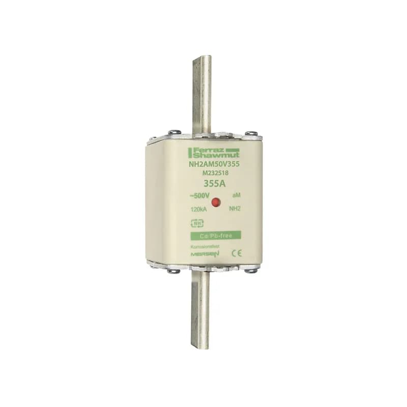 DIN NH Standard fuse-link aM Size NH2 500VAC 355A live tags Double indicator Body width 52 mm