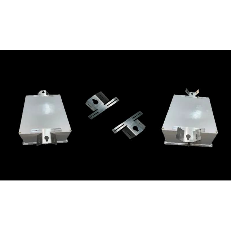 Enclosure mounting bracket kits are specifically designed for flat surface and pole mounting. One kit includes two brackets as well as the hardware to securely fasten the brackets to a wide variety of enclosures allowing for a wide range of mounting options. Kit Details: Material: 1/8? Aluminum Bracket: (2) brackets each featuring a 6? flat bar section with (2) 3/8? holes to mount to a variety of H-bars to any pole or flat surface Fasteners: (4) 1/4? x 20 washers and (4) 1/4? x 20 carriage bolts (4) 1/4? x 20 nuts