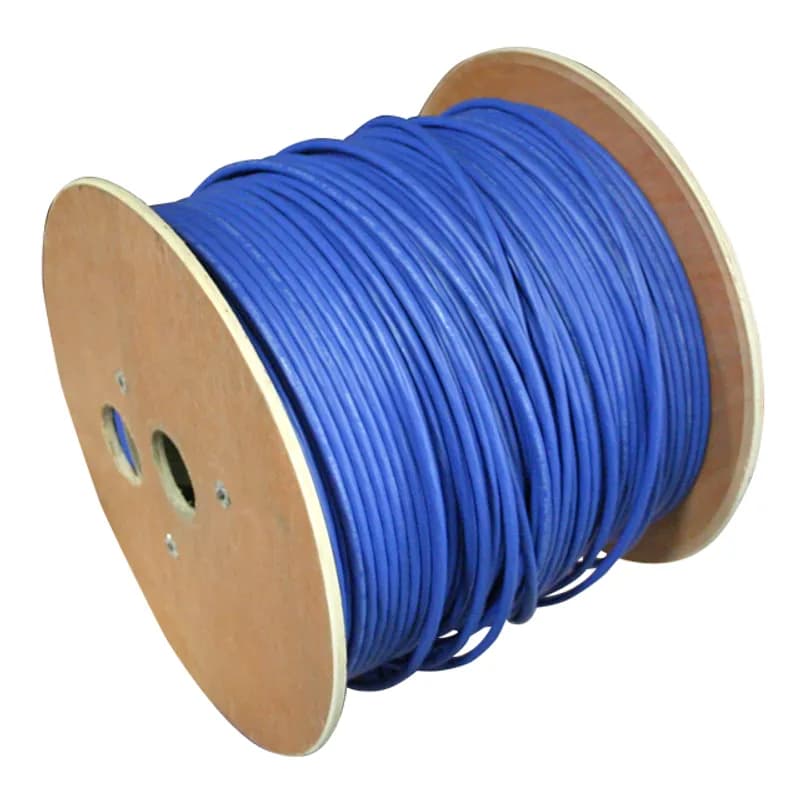 Ethernet, Shielded, Raw Spool Cable, 8 Pole, 26awg, 500 ft, Blue, PVC