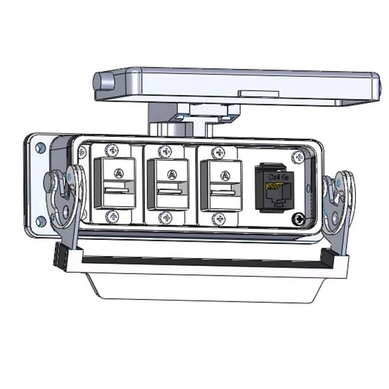 Panel Interface Connector with, 3 form A USB to form A USB and 1 RJ45, in a 24LS housing