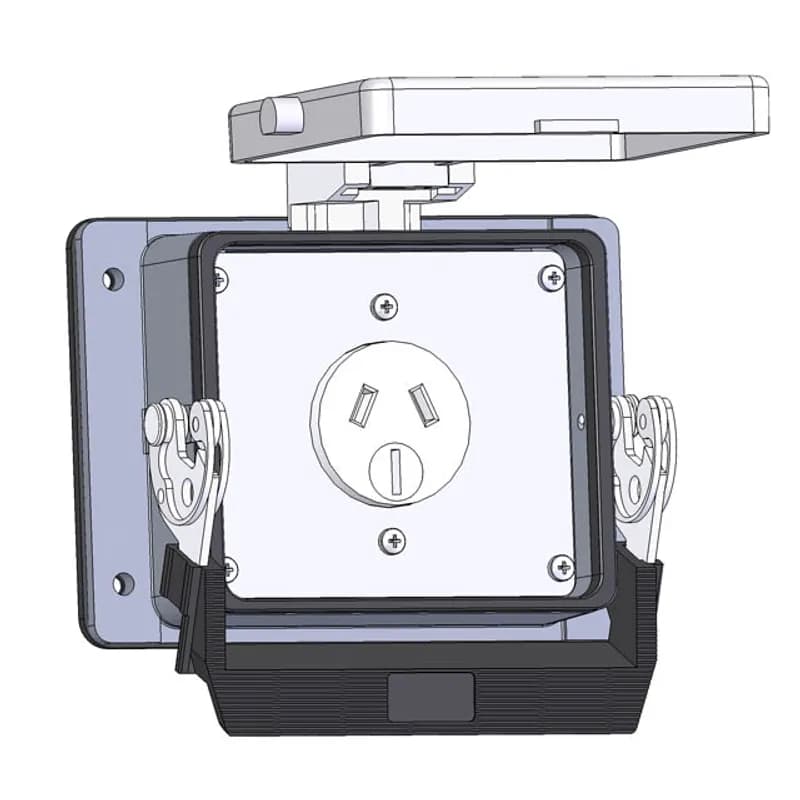 Panel Interface Connector with Australian outlet, no reset, in a 32 housing