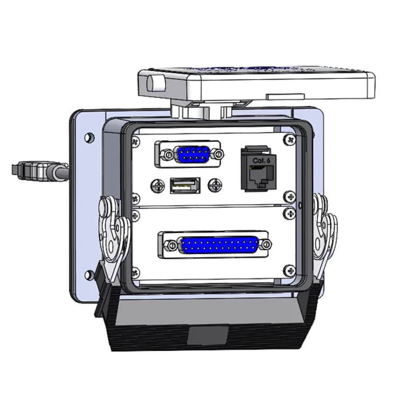 Mencom Corporation DB09-DB25-RJ45-USB-6-32 - Panel Interface Connector with, 9 pin D-sub, 25 pin D-sub, RJ45, form A USB with 6' Cable, in a 32 housing