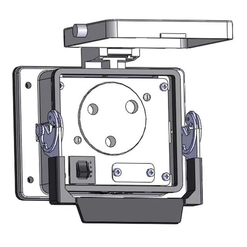 Mencom Corporation DIN-R-32 - Panel Interface Connector with India outlet, and 3amp reset, in a 32 housing