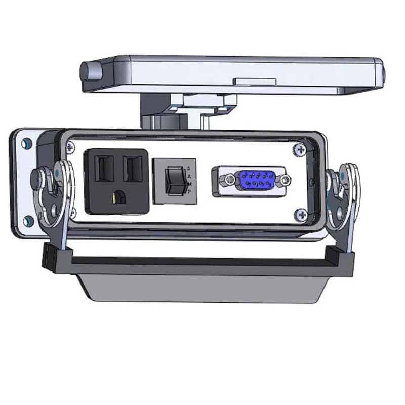 Mencom Corporation DP1-DB9-R-24LS - Panel Interface Connector with Simplex outlet, DB9, and 3amp reset, in a 24LS housing