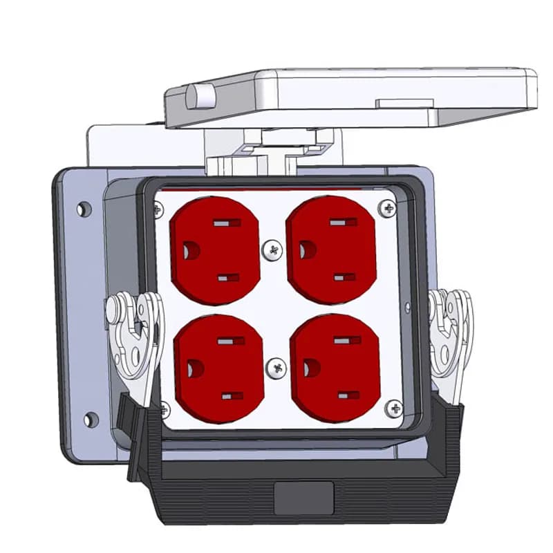 Panel Interface Connector with (2) Duplex outlets, in a 32 housing
