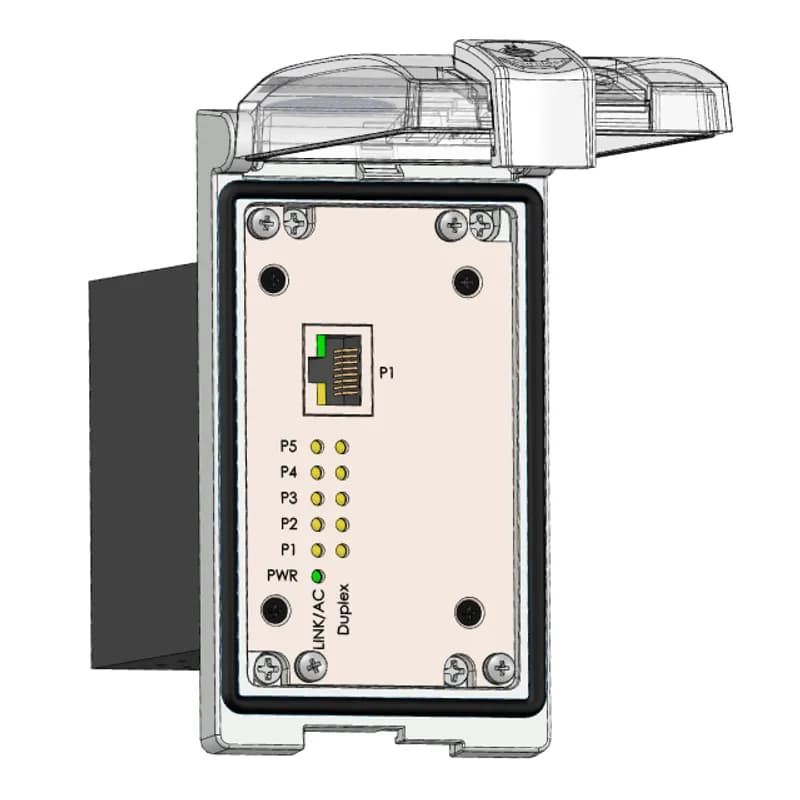 5-Port Unmanaged Fast Ethernet Switch, in a Single Cover Housing