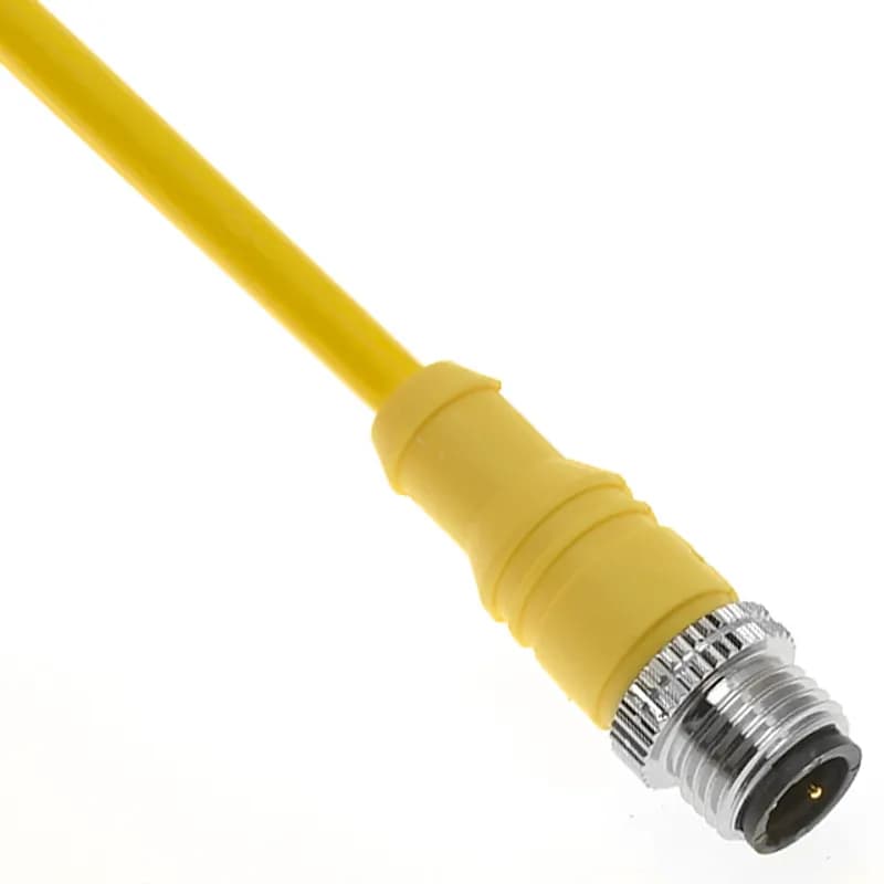 Mencom Corporation MAC-4MPX-1M - MAC, Cordset, 4 Pole, Male Straight, 1M, 18awg, 4A, Yellow, PVC