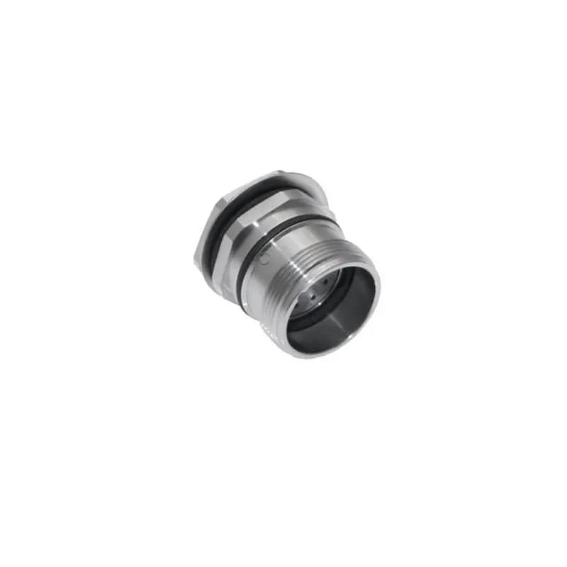 Mencom Corporation MCV-12FR-M20-SC - MCV, M23, Receptacle, 12 Pole, Female Straight, Solder, 6A, M20, Front Mount, Nickel Plated Brass
