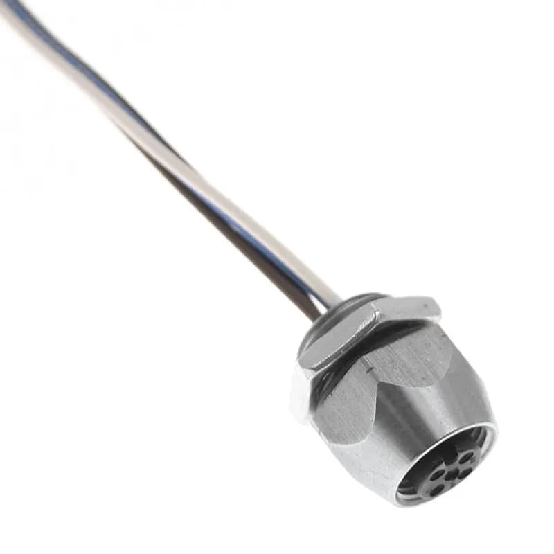 MDC, Receptacle, 4 Pole, Female Straight, 1Ft, 18awg, 4A, .25-NPT, Front Mount, Stainless Steel