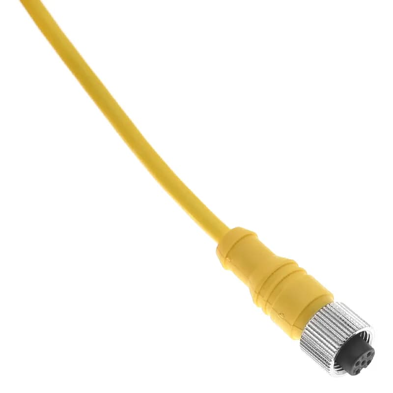 MDC, Cordset, 4 Pole, Female Straight, 5M, 4A, Yellow, PVC, Nickel Plated Brass