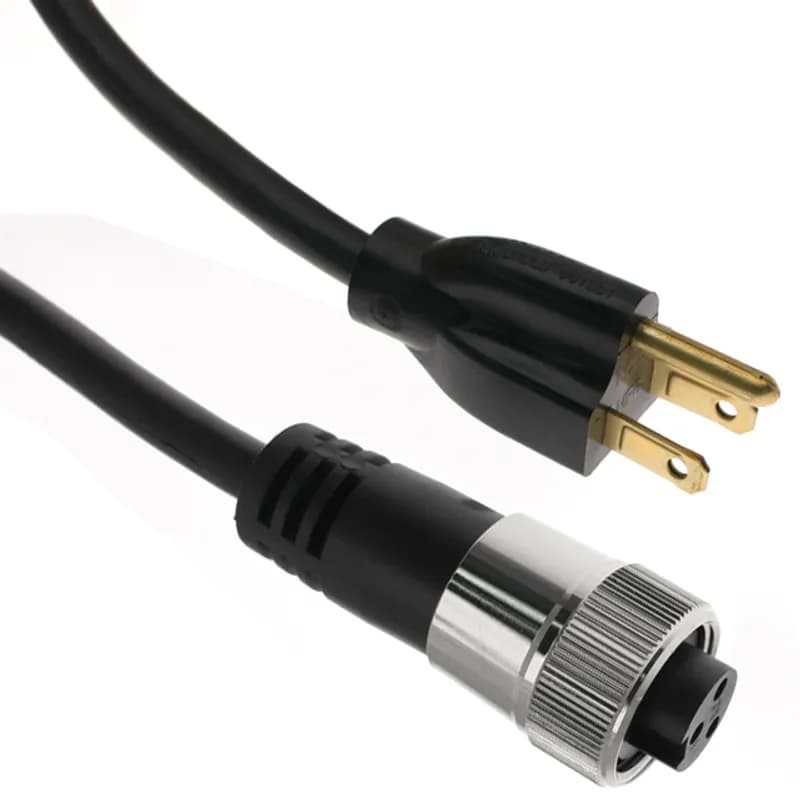 MIN Size I, Cordset, 3 Pole, Female Straight / NEMA 5-15, 12 Ft, 12A, Black, PVC
