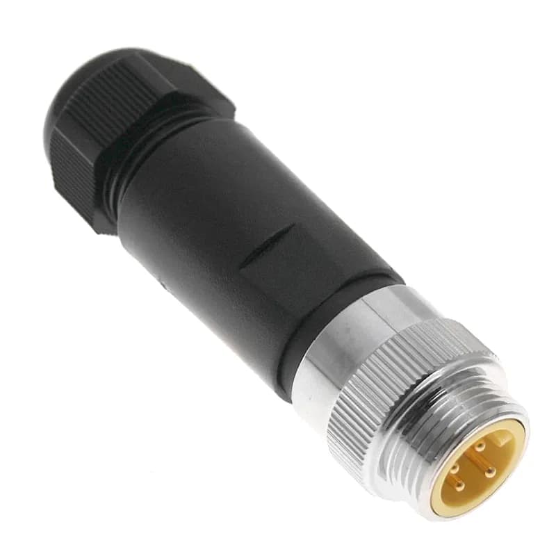 MIN Size I, 5 Pole, Male Straight with Male Threads, Field Wireable, Nickel Plated Brass, 8-17mm