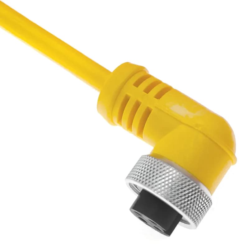 Mencom Corporation MINC-4FPX-1M-R - MIN Size I, Cordset, 4 Pole, Female Right Angle, 1M, 5.5A, Yellow, PVC, European