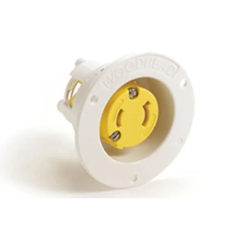 Safeway® Flanged Receptacle with Locking Blade, 2 Pole/2 Wire, NEMA L1-15, 125V
