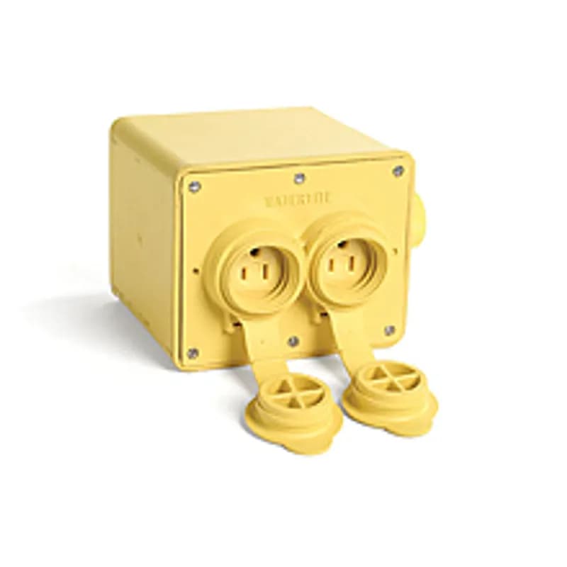 Woodhead 32W47 - Watertite® Heavy-Duty Multiple Outlet Box, (4) NEMA 5-15 Single with Flip Lids, Box only