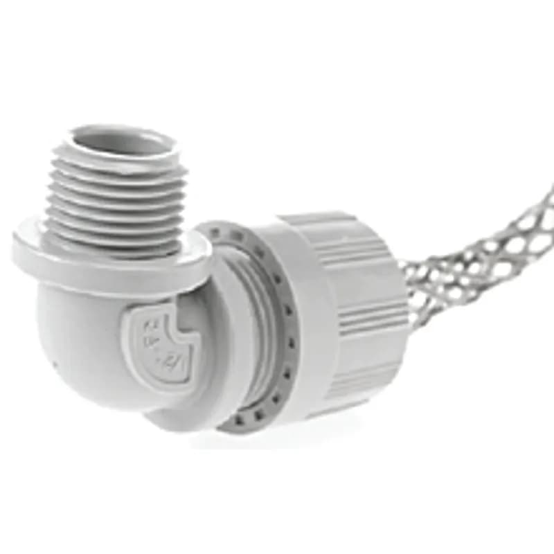 Woodhead 5543NM - MAX-LOC® Strain Relief Cord-Sealing Grip, 3/4" NPT, 90° Angle Male, Cable Diameter 15.88-19.05mm (.625-.750"), Non-Metallic Mesh