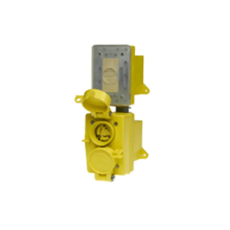 Woodhead 65W47DPLXGF - Watertite® Duplex GFCI Receptacle with Flip Lids, 2 Pole/3 Wire, NEMA L5-15, 125V