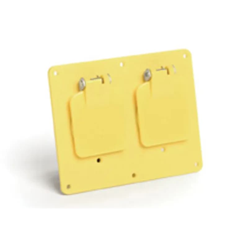 Woodhead 3263W - Super-Safeway® Multiple Outlet Coverplate, (2) Single Receptacle 39.62mm Hole Diameter 20A locking with Flip Lids