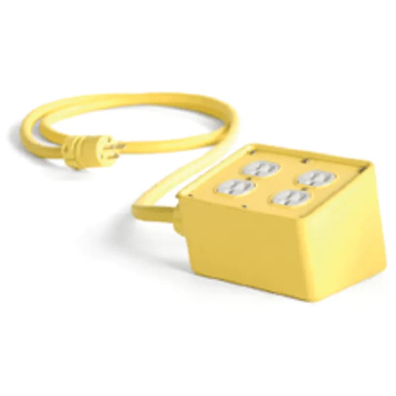 Super-Safeway® Angled Outlet Box, F3 (3/4") Cord Grip Body, Including (2) NEMA 5-20 Duplex Receptacles with Flip Lids & Plug