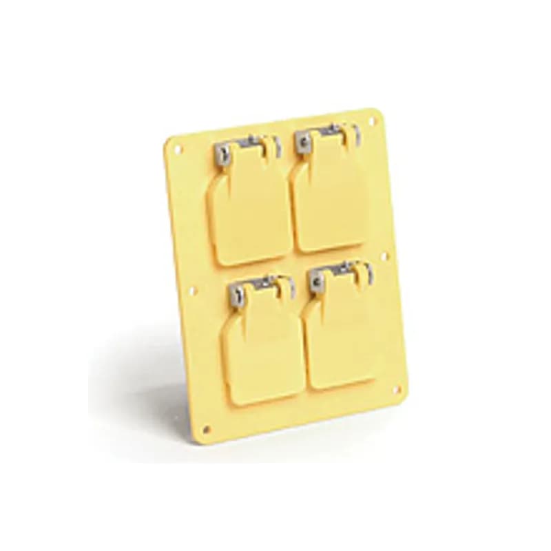 Woodhead 3260W - Super-Safeway® Multiple Outlet Coverplate, Double Duplex with Flip Lids