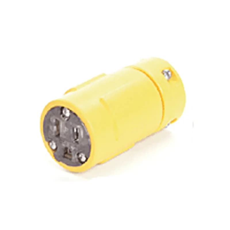 Woodhead 15L47 - Super-Safeway® Lighted Hospital Duty Connector, 2 Pole/3 Wire, NEMA 5-15, 125V, Yellow