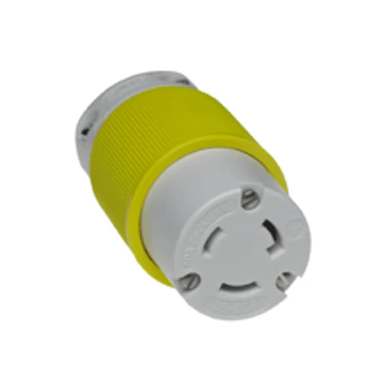 Safeway® Connector with Locking Blade, 2 Pole/3 Wire, NEMA L6-20, 250V, Yellow