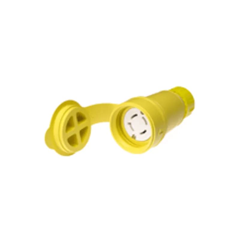 Woodhead 29W77 - Watertite® Connector with Locking Blade, 3 Pole/4 Wire, NEMA L17-30, 3ø 600V, Cord Grip Body Size F4