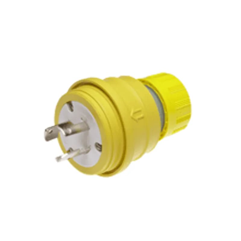 Woodhead 28W08 - Watertite® Plug with Locking Blade, 3 Pole/3 Wire, Non-NEMA, 250V, Cord Grip Body Size F4