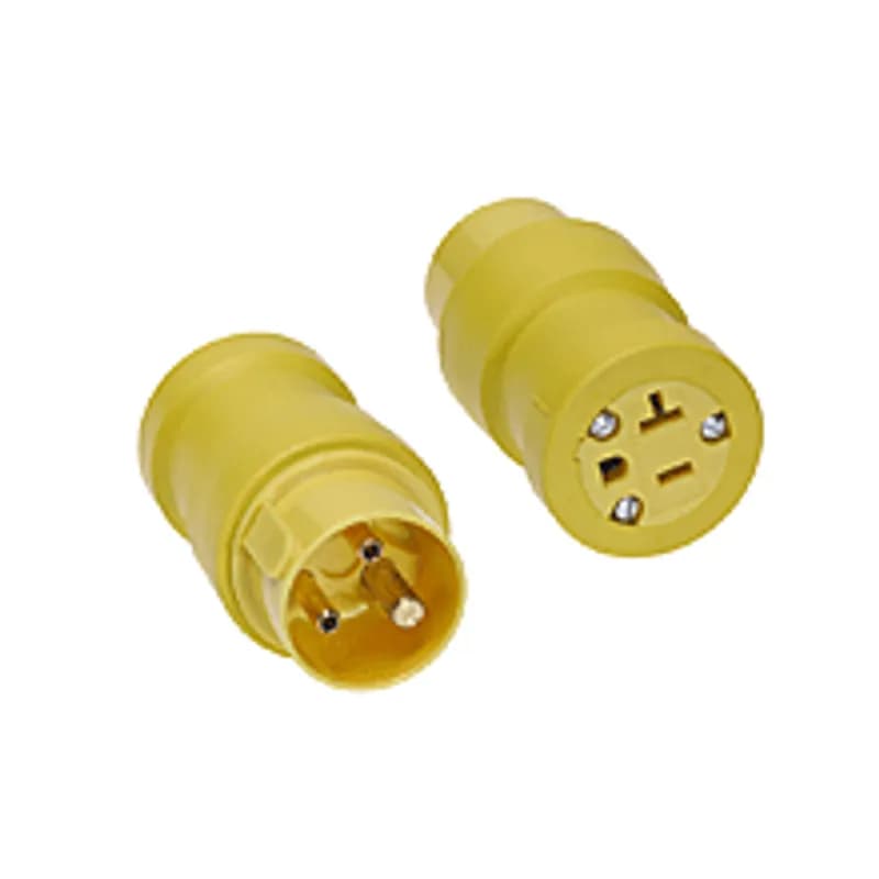 Woodhead 1733 - Safeway® Adapter NEMANEMA 5-20 Receptacle - Female End 15A/125V, R&S Pins Plug - Male End, 20A/125V