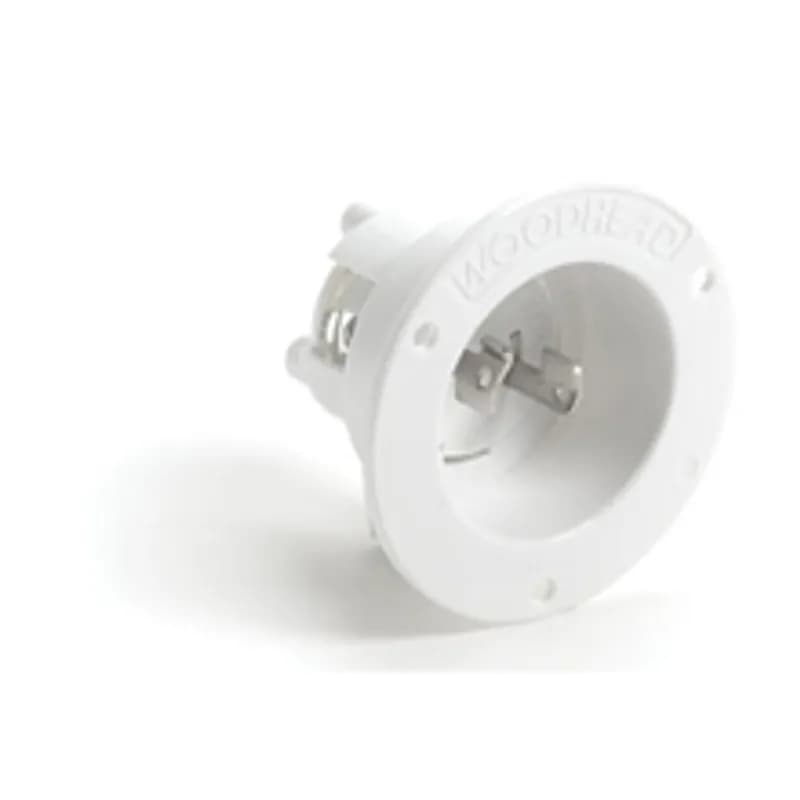 Woodhead 2404MB - Safeway® Flanged Inlet with Locking Blade, 2 Pole/2 Wire, NEMA L1-15, 125V
