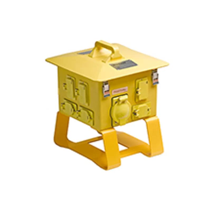 Super-Safeway Portable Power Distribution Box, Feed-Thru, (6) GFCI Protected NEMA L5-20 Locking Single Receptacles, (1) NEMA L6-30 Locking Receptacle, NEMA Type 3R Rainproof