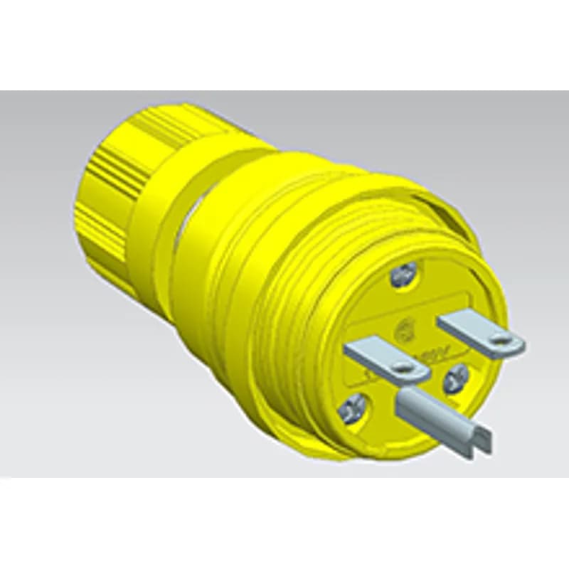 Watertite Extreme Plug, 2 Pole/3 Wire, NEMA 6-15, 250V, Cord Grip Body Size F2, Petrochemical Grade