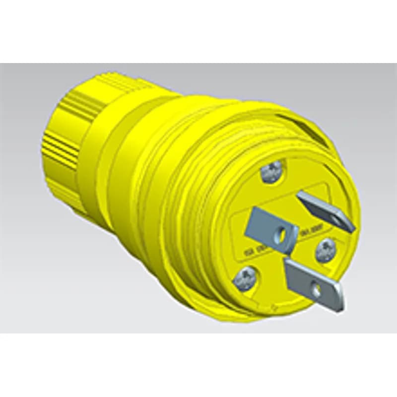 Woodhead 14W07-P - Watertite Extreme Plug, 3 Pole/3 Wire, Non-NEMA, 15A/125V, 10A/250V, Cord Grip Body Size F2, Petrochemical Grade