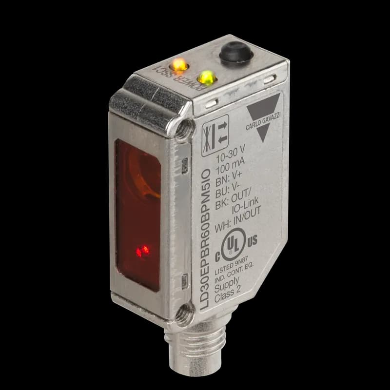 Carlo Gavazzi LD30EPBR60BPM5IO - LASER BGS RED 600M SS TOP BUTTON IO-LINK, PLUG