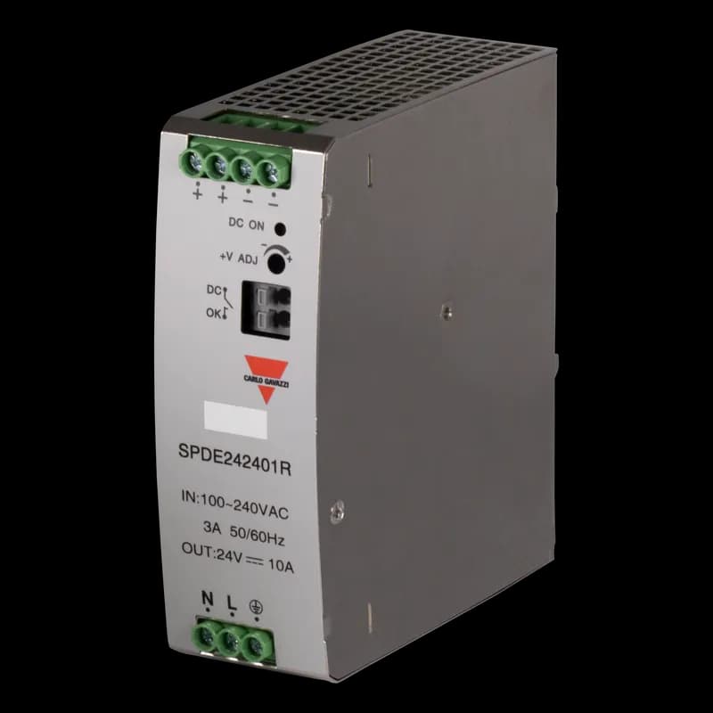Carlo Gavazzi SPDE242401R - SWITCHING POWER SUPPLY, 24VDC 240W, SINGLE PHASE, SCREW TERMINALS, PFC, DC OK RELAY OUTPUT