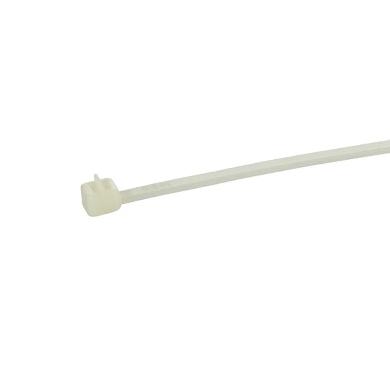 Releasable, 8" Natural Cable Ties (zip ties, tie wraps, wire ties) are designed for the bundling of cables and wires. They are manufactured from Nylon 66 and are rated for 50 lbs minimum tensile strength. They feature a self locking head that can easily be released and re-used.